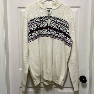 IZOD |MockNeck |Quarter Zip |Heavy Knit|Pull Over|Long Sleeve |Sweater |Size L
